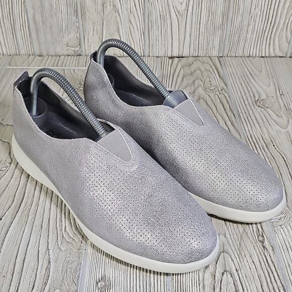 Abeo Metallic Silver Slip-On Sneakers - Picture 9 of 12